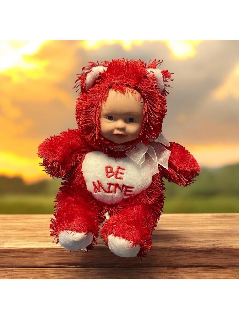 SugarLoaf Baby Be Mine Valentine Doll Plush 6" Sitting Ribbon Gift Nursery Toy